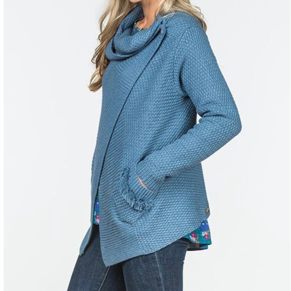 Matilda Jane Envision This Wrap Knit Cardigan Sweater Size XXL Blue